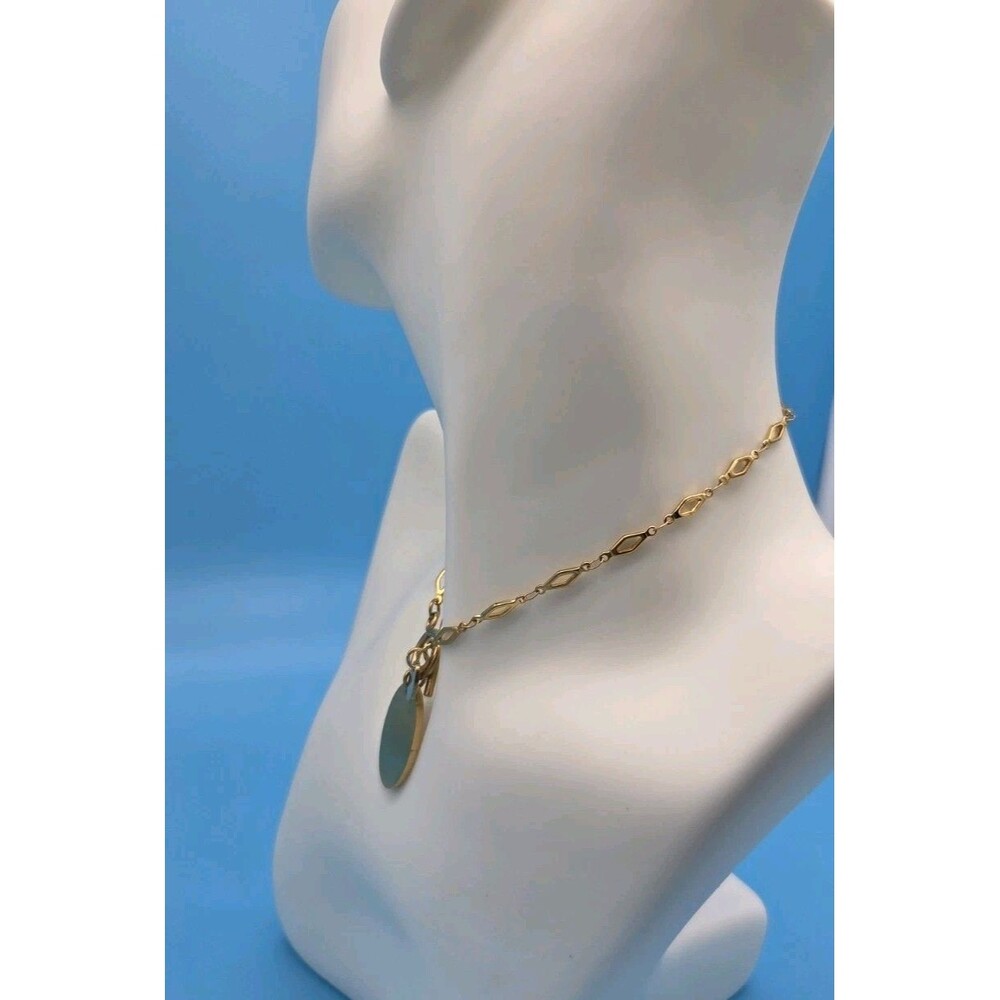 Plunder Jewelry: Gold Chain Necklace with Toggle Clasp & Charm